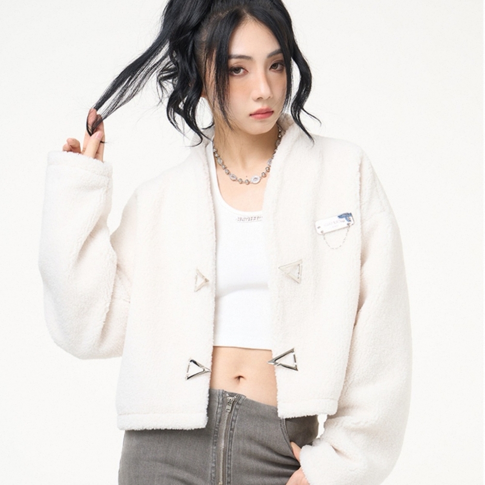 Women's White Fleece Jacket